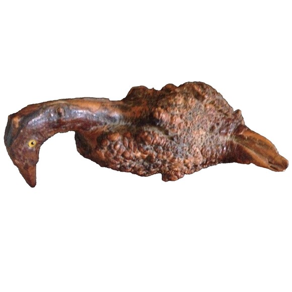 Vintage 30s Burl Wood‎ Duck Sculpture Folk Art Rustic Americana USA Made - Picture 3 of 6